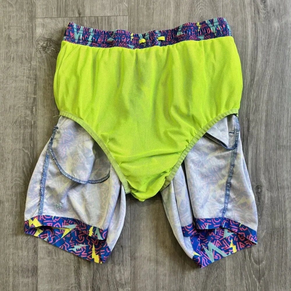 Tipsy Elves Swim Trunks Shorts Men's Size Medium Geometric Retro Swimming Beach